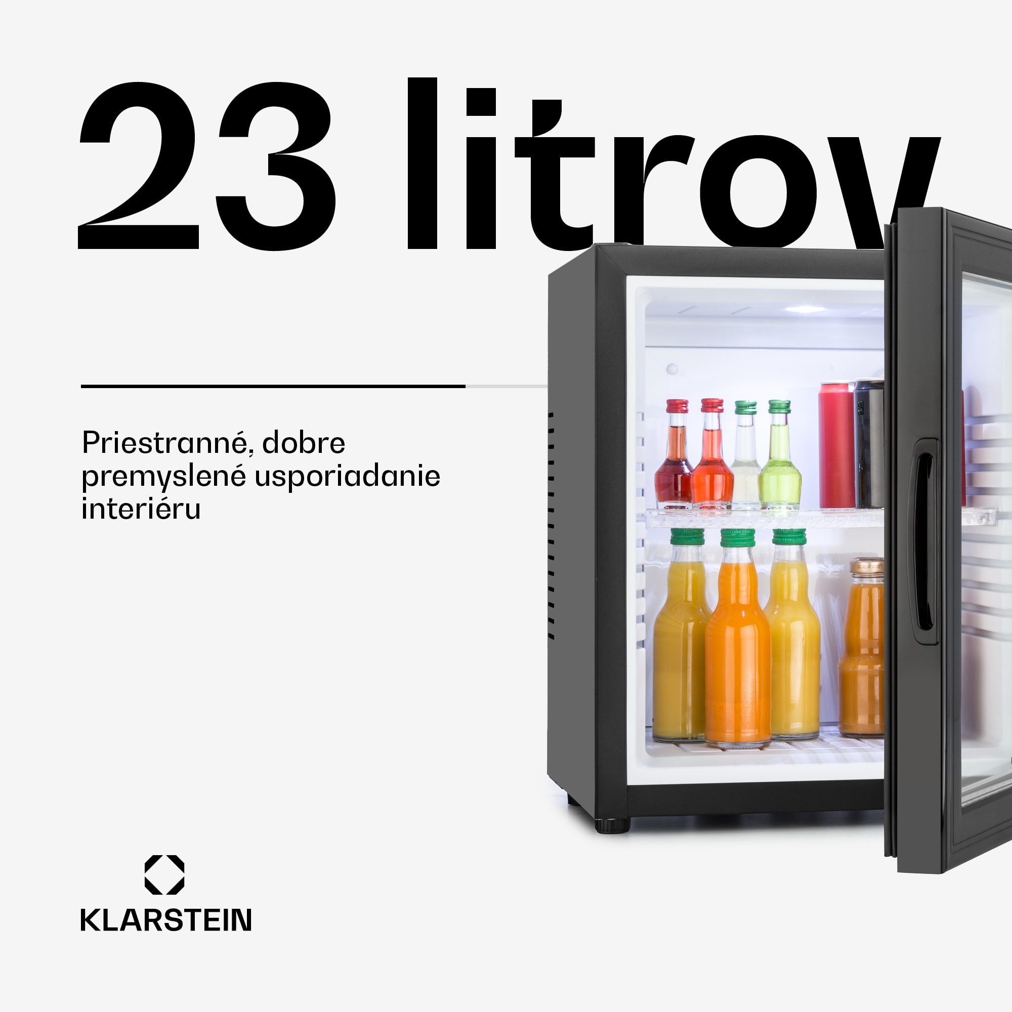 Klarstein Brooklyn, chladnička, 23 l, 23 dB, čierna