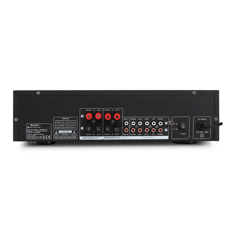 Stereo zosilňovač Auna CD708, AUX phono, čierny, 600 W – Obrázok 2