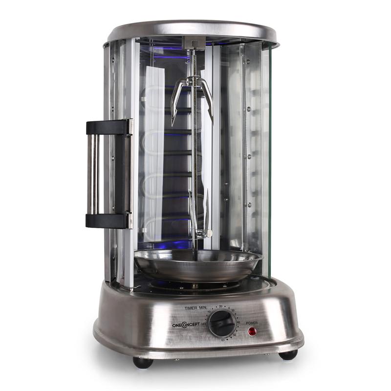 OneConcept Kebap Master Pro, vertikálny gril, 1500 W, strieborný – Obrázok 4