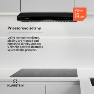 Klarstein UW60BL digestorová odsávačka 60 cm podskrinková LED 208 m³/h