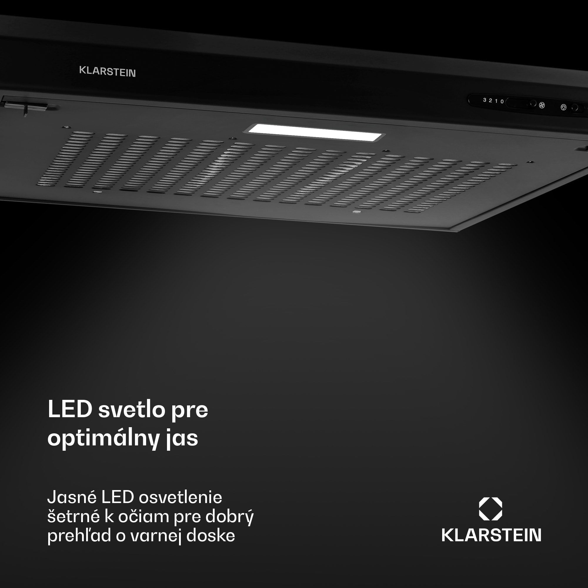 Klarstein UW60BL digestorová odsávačka 60 cm podskrinková LED 208 m³/h – Obrázok 4