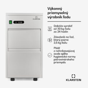 Klarstein Powericer XL, výrobník ľadu, priemyselné zariadenie na výrobu kociek ľadu, 145 W