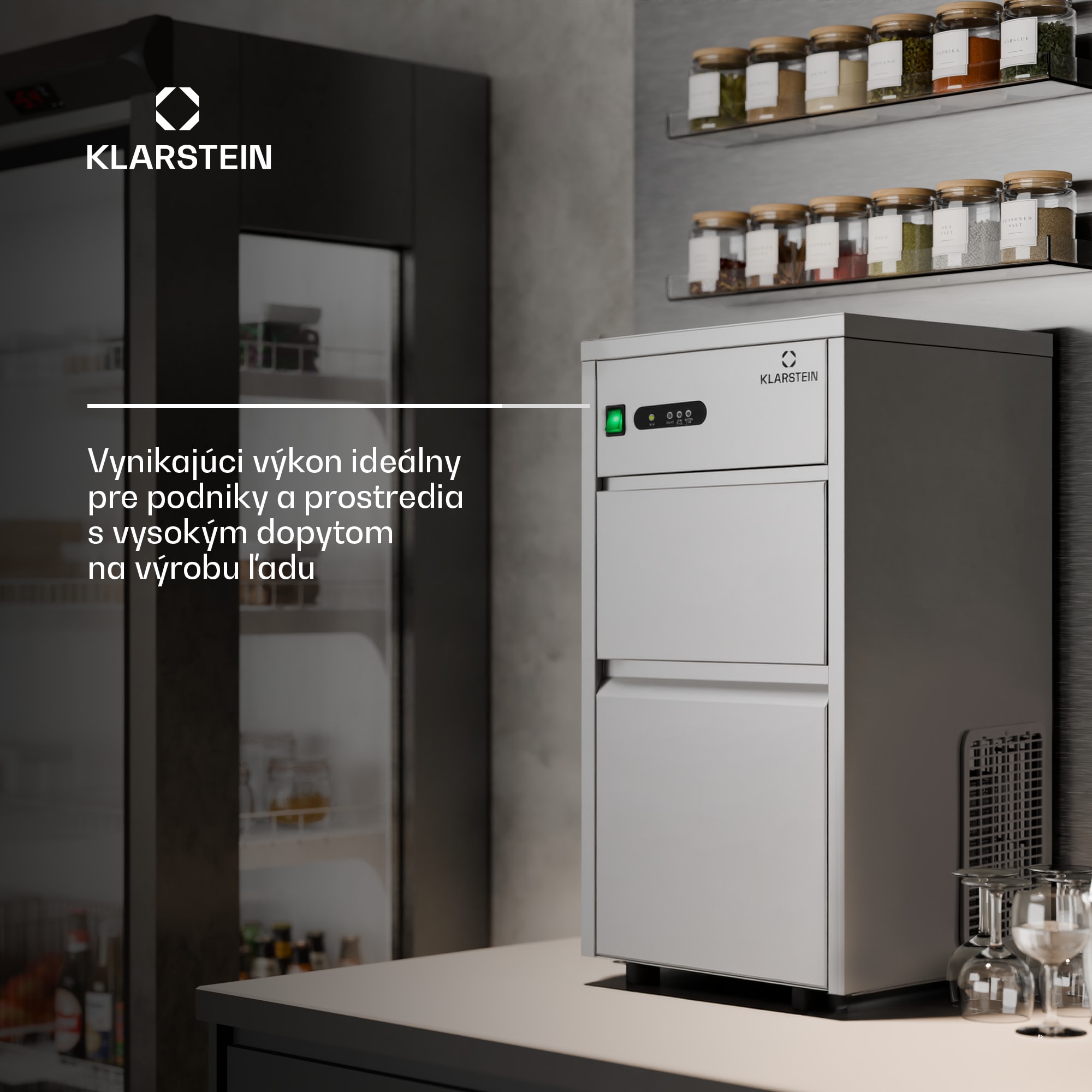 Klarstein Powericer XL, výrobník ľadu, priemyselné zariadenie na výrobu kociek ľadu, 145 W – Obrázok 3