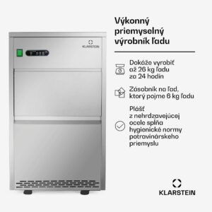Klarstein Powericer XXL, výrobník ľadu, priemyselné zariadenie na výrobu kociek ľadu, 160 W