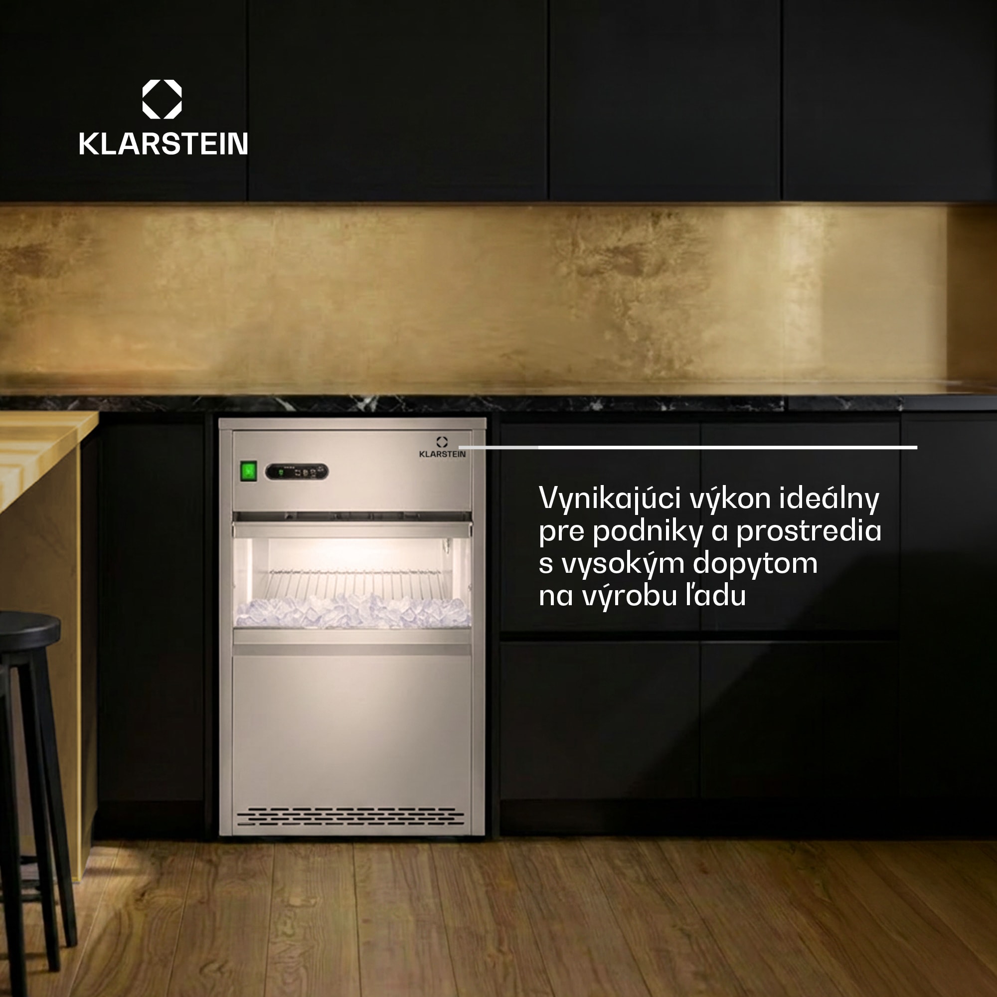 Klarstein Powericer XXL, výrobník ľadu, priemyselné zariadenie na výrobu kociek ľadu, 160 W – Obrázok 3