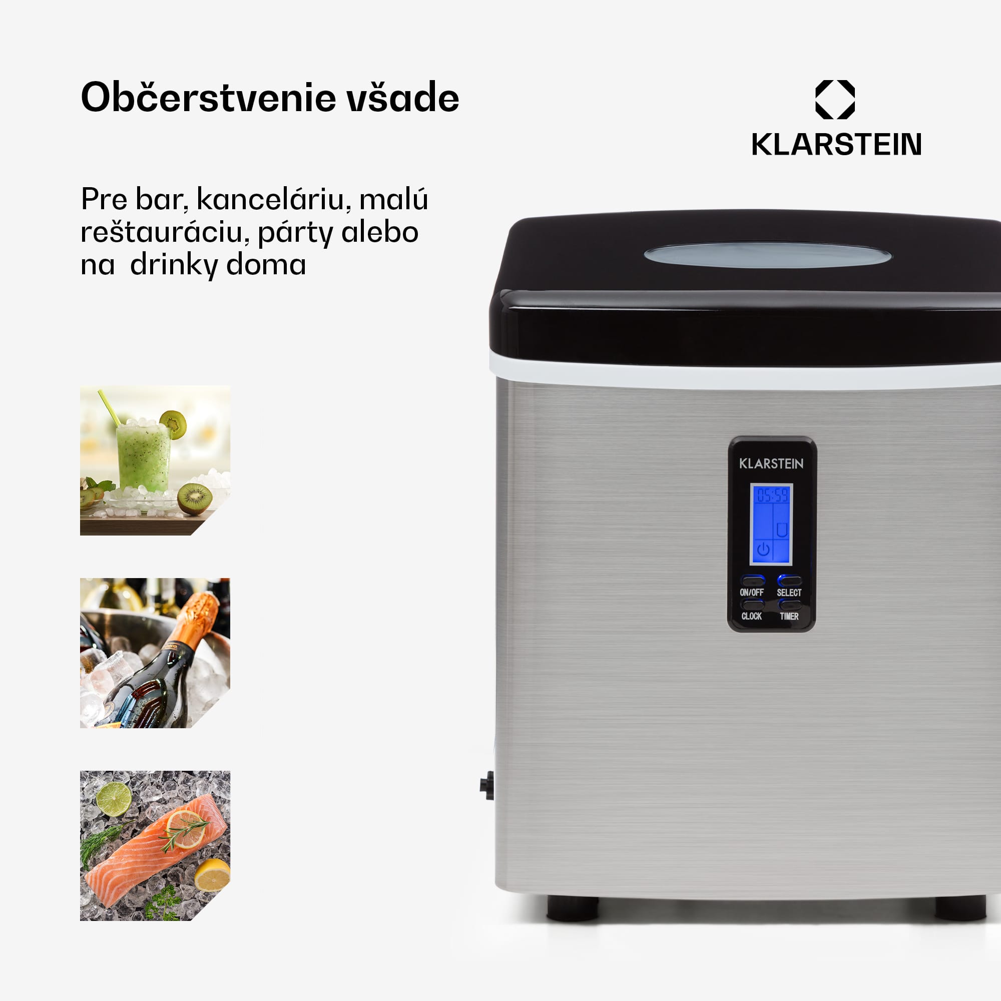 Klarstein Mr. Black-Frost, výrobník ľadu, 150 W, stroj na výrobu ľadu – Obrázok 3