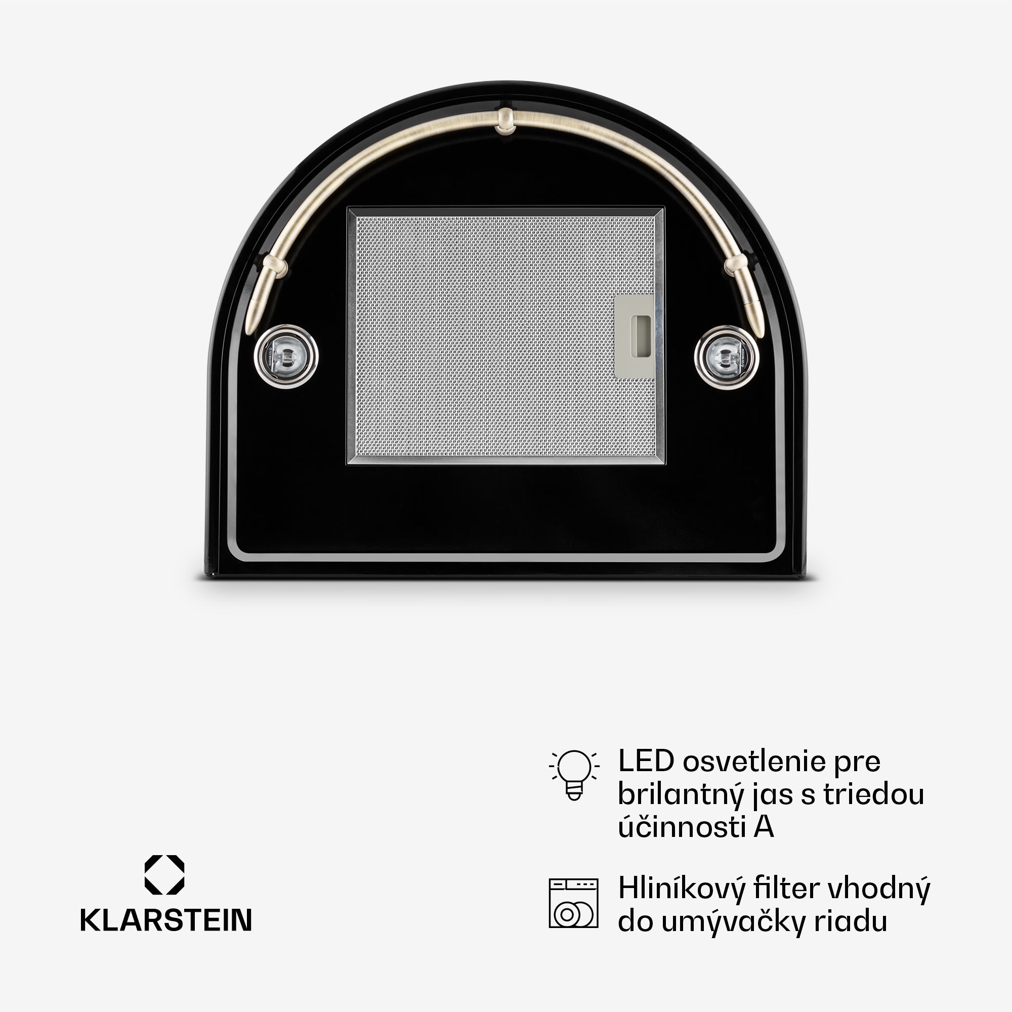 Klarstein Noir, digestor, 60 cm, komínový, 490 m³/h, retro dizajn, nehrdzavejúca oceľ, čierny – Obrázok 4