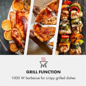 Klarstein Fine Dinesty, mikrovlnná rúra 2 v 1, 23 l, 800 W, gril: 1000 W, retro, 12 programov, červená