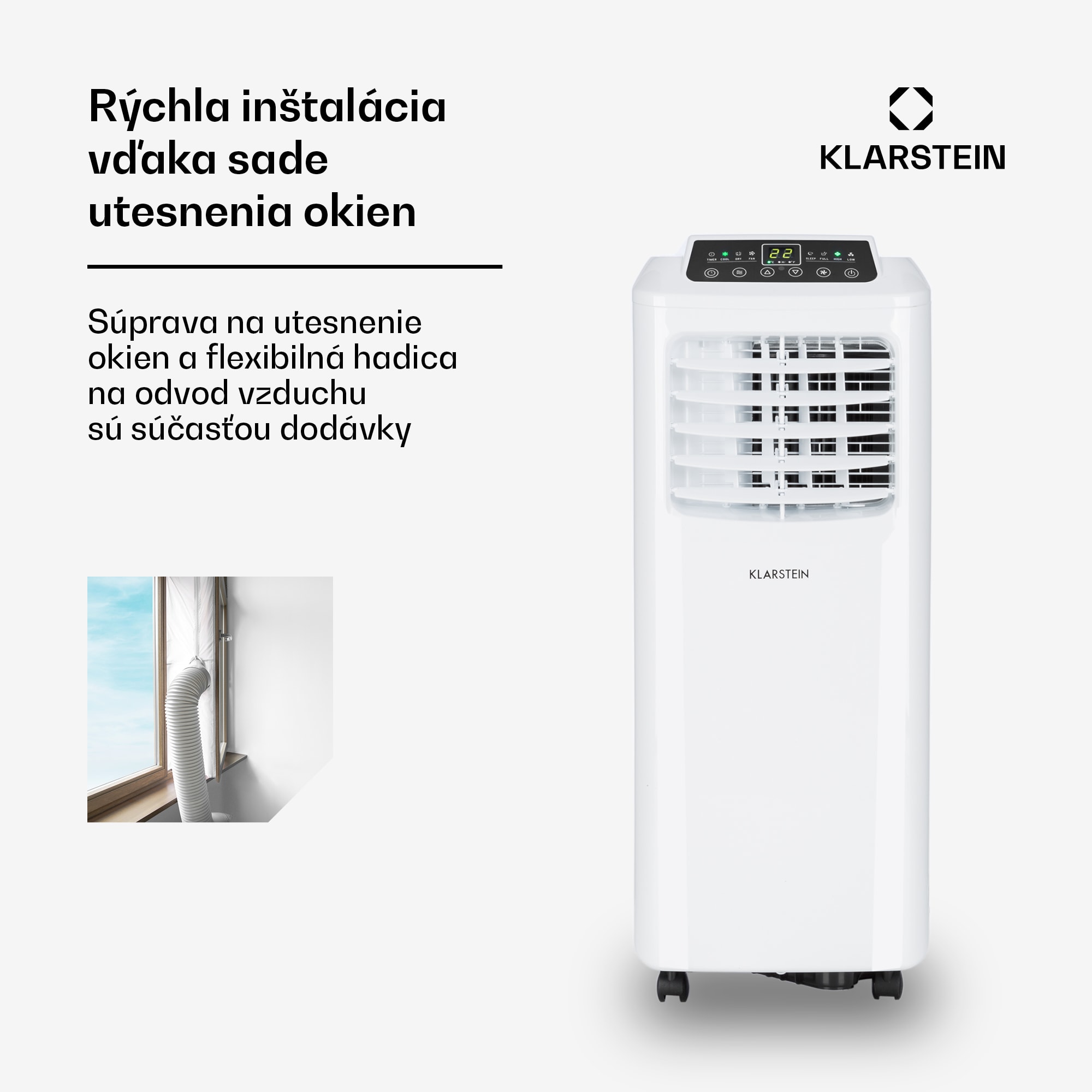 Klarstein Pure Blizzard 3 2G, mobilná klimatizácia 3 v 1, ventilátor, odvlhčovač vzduchu, 7 000 BTU/808 W, biela – Obrázok 4