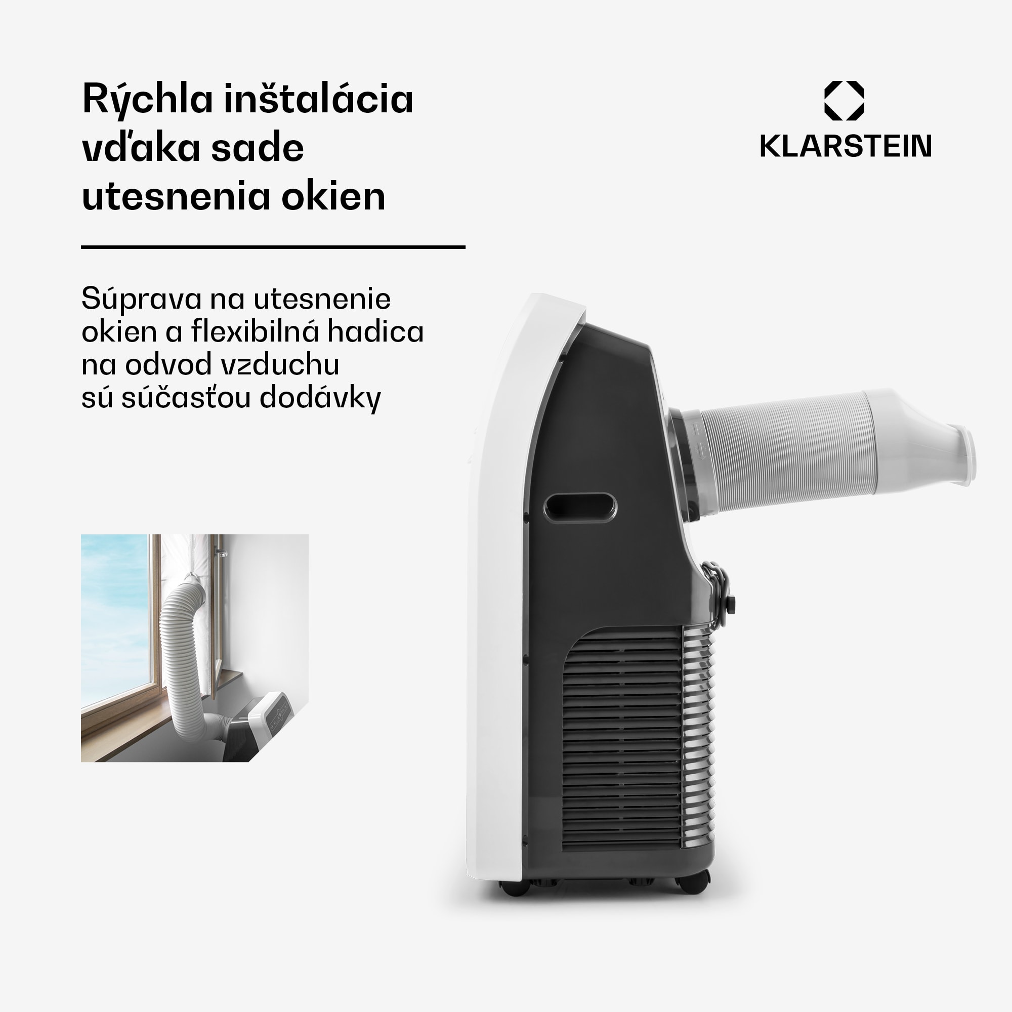 Klarstein Metrobreeze 9 New York City, mobilná klimatizácia, 9 000 BTU/2,6 kW, časovač, biela – Obrázok 4