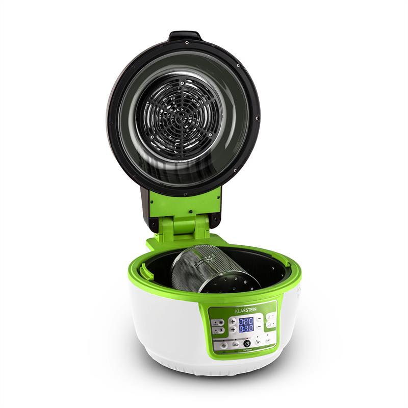 Klarstein VitAir Turbo, teplovzdušná fritéza, 1400 W, 10 l, zeleno-biela