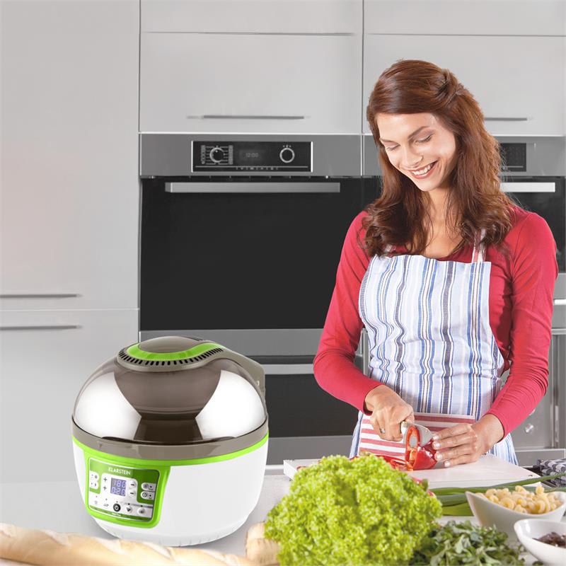 Klarstein VitAir Turbo, teplovzdušná fritéza, 1400 W, 10 l, zeleno-biela – Obrázok 3