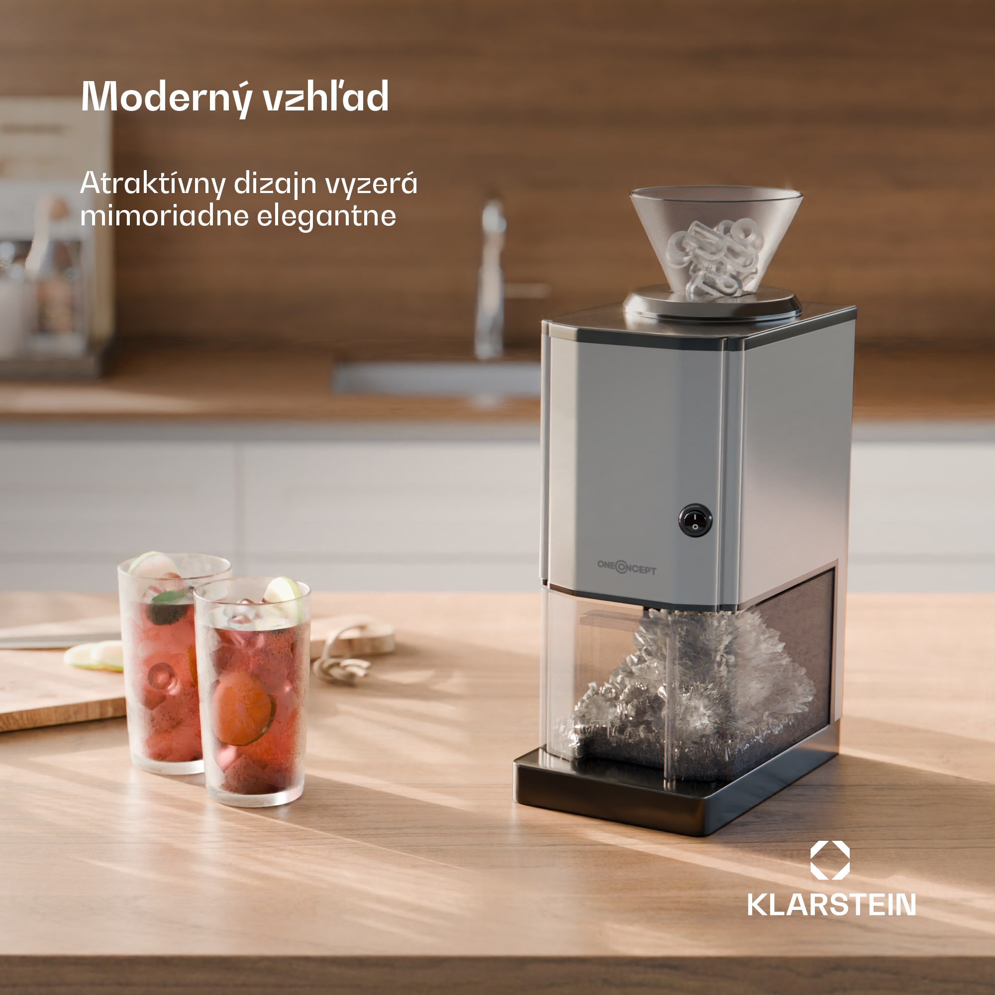 OneConcept Icebreaker, drvič ľadu, 15 kg/h, objem 3,5 l, zásobník na ľad, nehrdzavejúca oceľ – Obrázok 4