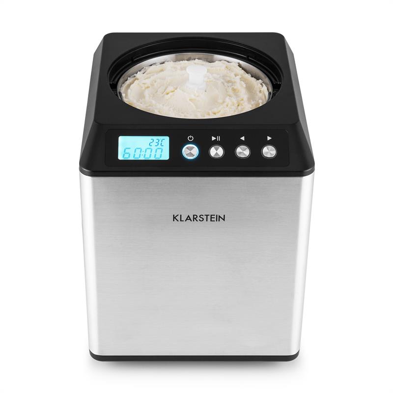 Klarstein Vanilla Sky, zmrzlinovač, s kompresorom, 180W, 2 l, nehrdzavejúca oceľ, strieborný – Obrázok 4
