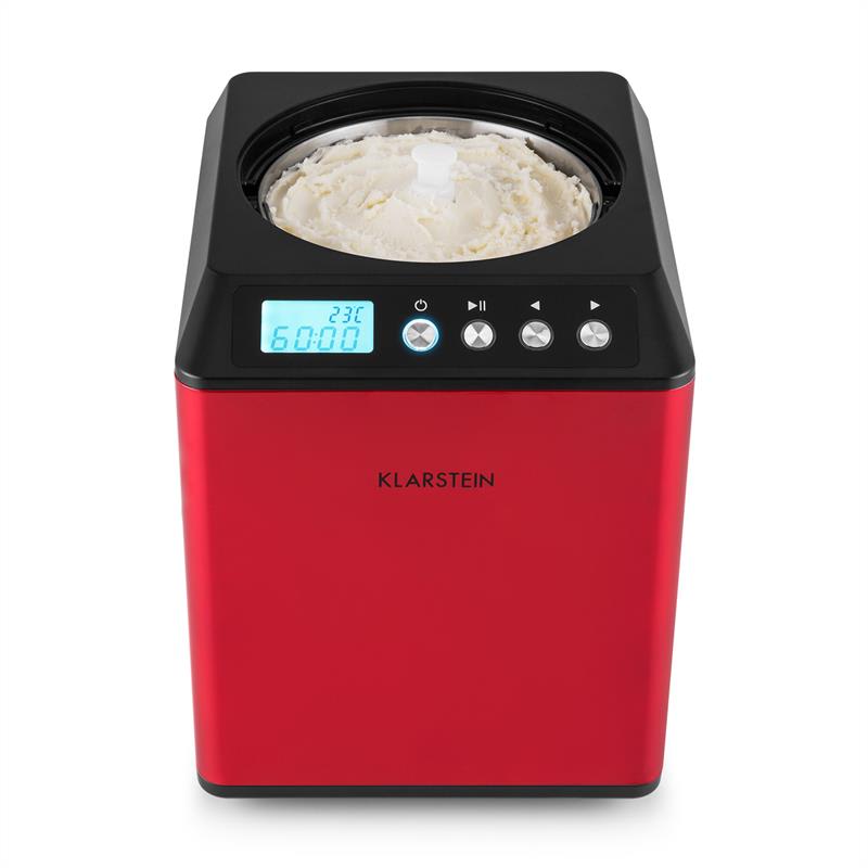Klarstein Vanilla Sky, zmrzlinovač, s kompresorom, 180W, 2 l, nehrdzavejúca oceľ, červený – Obrázok 4