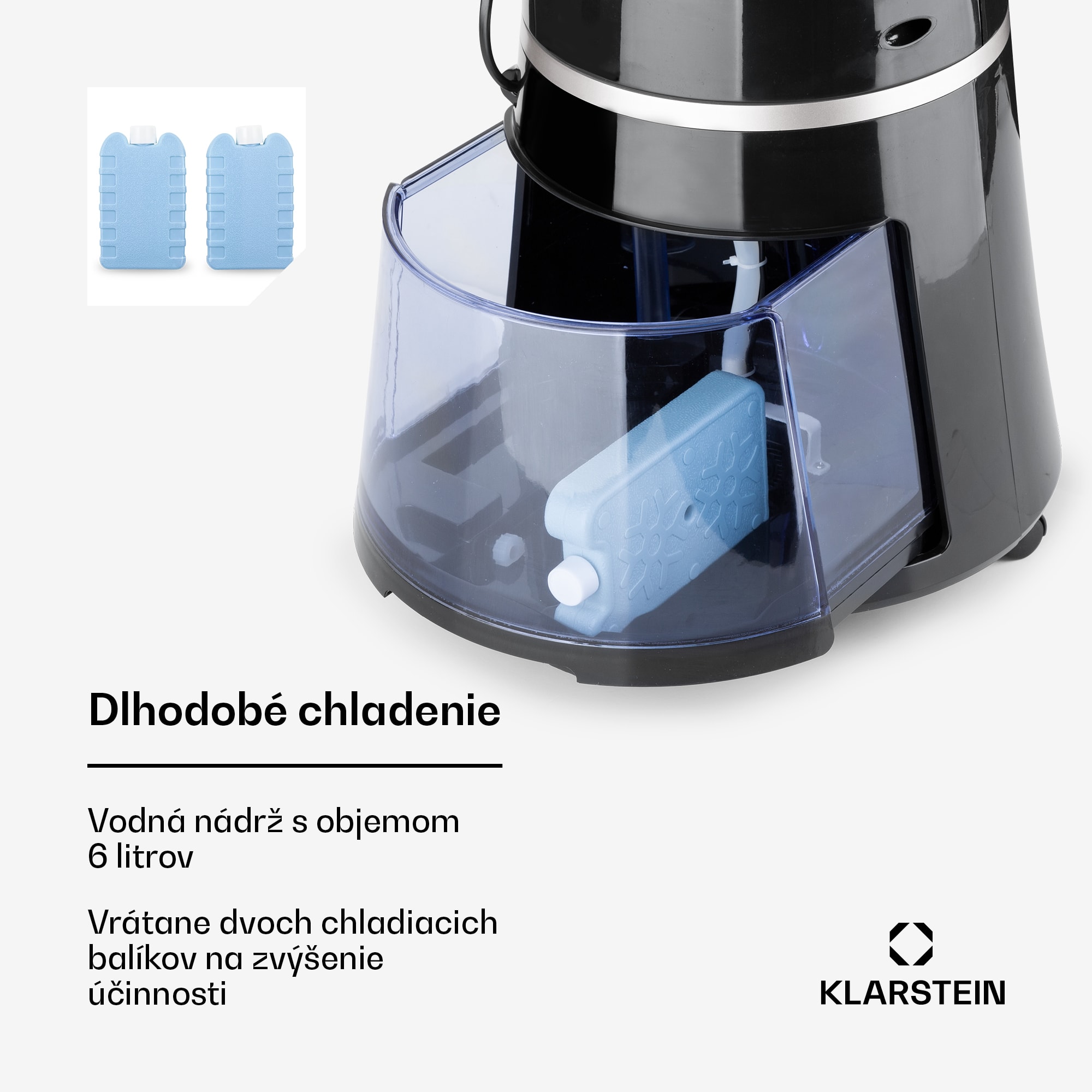 Klarstein Skyscraper Ice, 4 v 1 ochladzovač vzduchu, ventilátor, čistička vzduchu, zvlhčovač, 45 W, 180 m³/h, oscilácia, mobilný, diaľkové ovládanie – Obrázok 4
