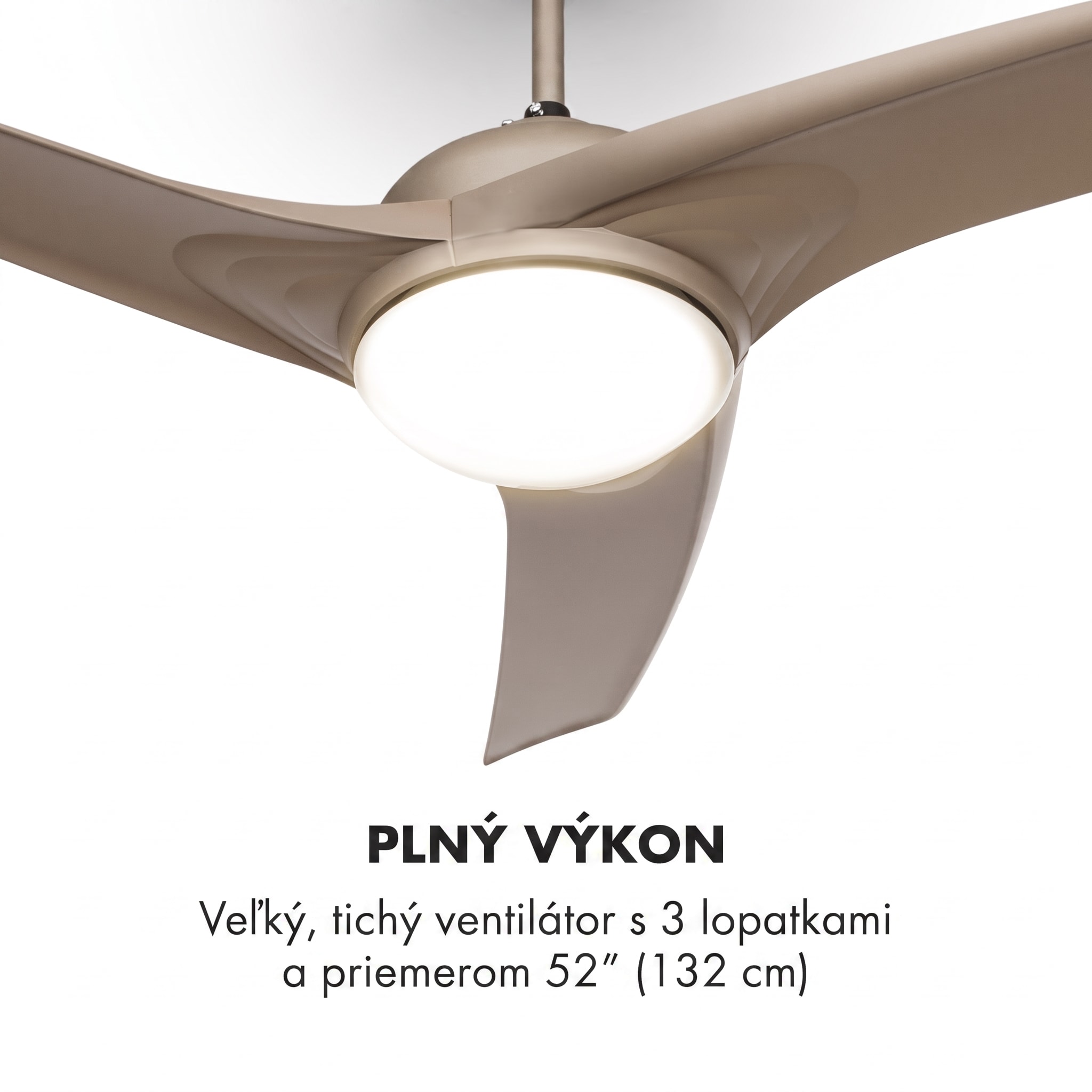 Klarstein Figo, stropný ventilátor, 52", 55 W, stropná lampa, 2 x 42 W, diaľkový ovládač, titán – Obrázok 2