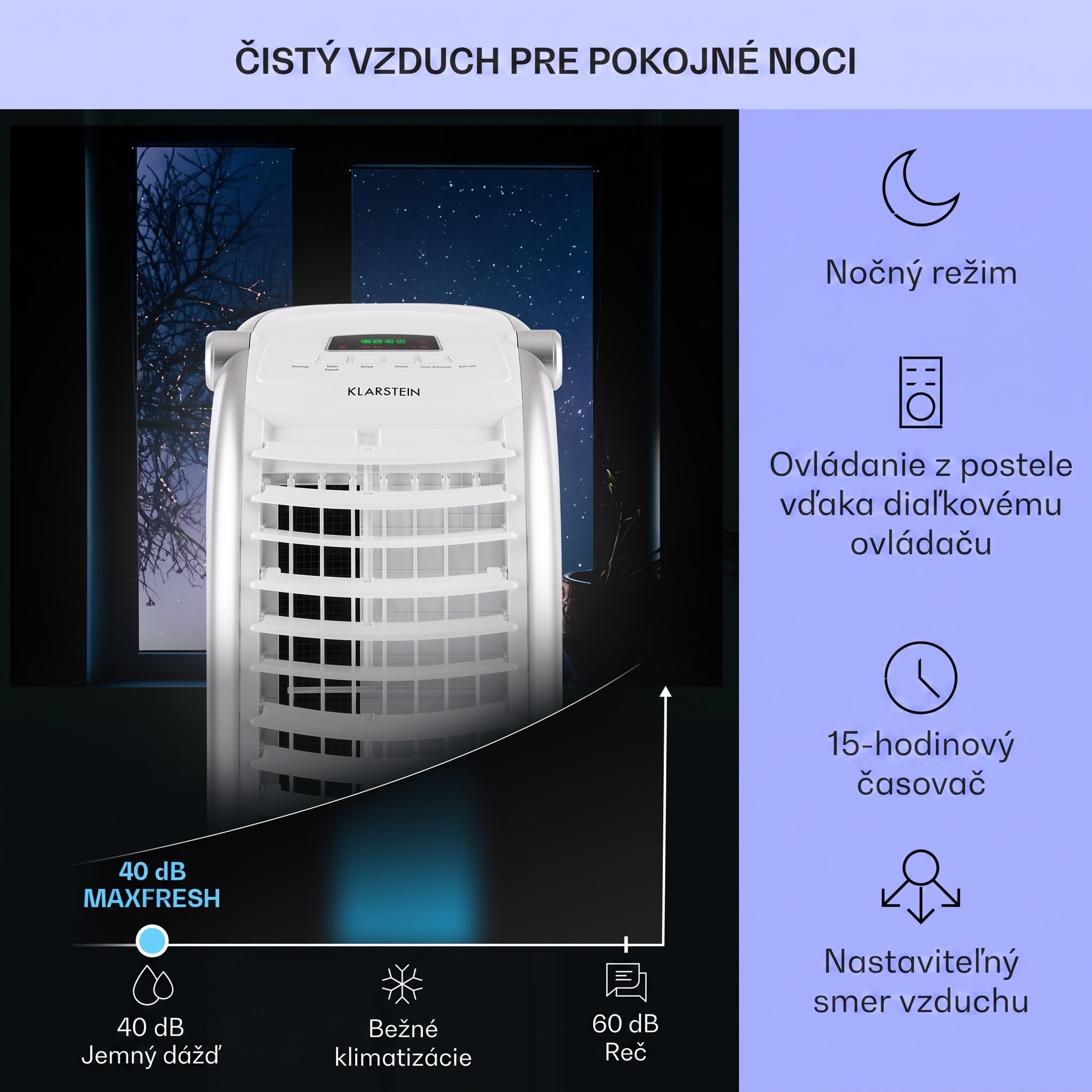 Klarstein Maxfresh, 4 v 1 ochladzovač vzduchu, ventilátor, 65 W, 6 l, diaľkový ovládač, 2 x chladiaci box – Obrázok 3