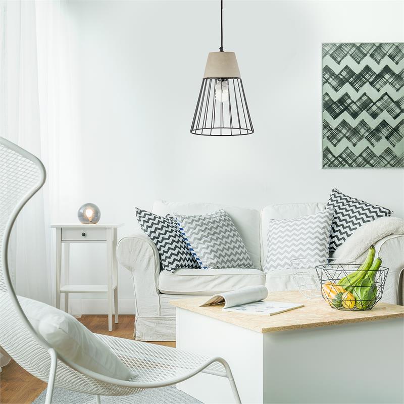 Loocida Sonnenstein Studie 78, betónová visiaca lampa, závesná lampa, betón & oceľ