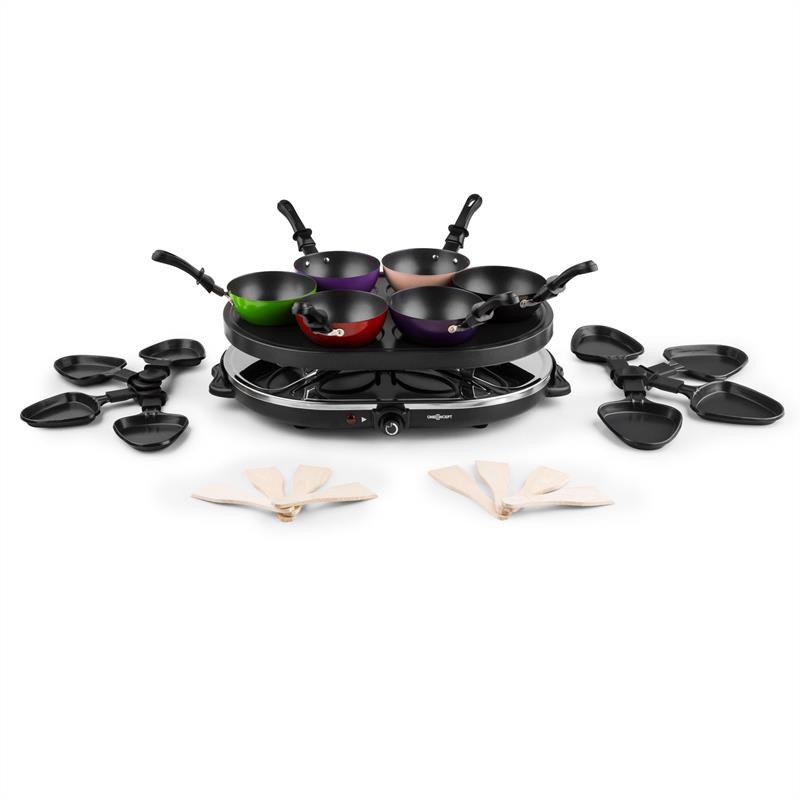 OneConcept Woklette, raclette gril, 1200 W, wok, pre 6 osôb, nepriľnavý povrch – Obrázok 3