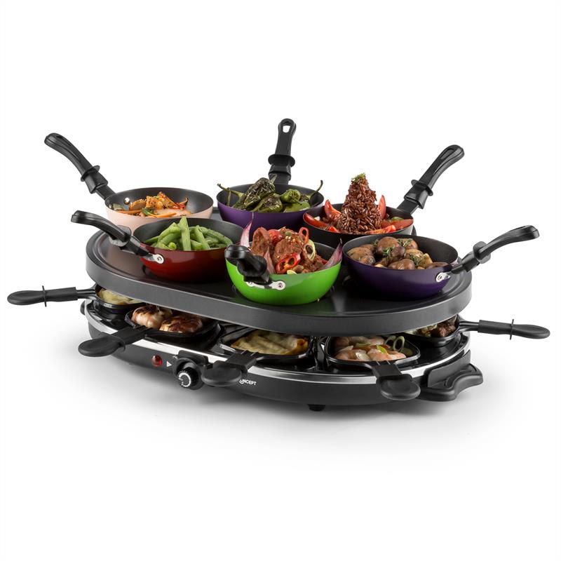 OneConcept Woklette, raclette gril, 1200 W, wok, pre 6 osôb, nepriľnavý povrch – Obrázok 4