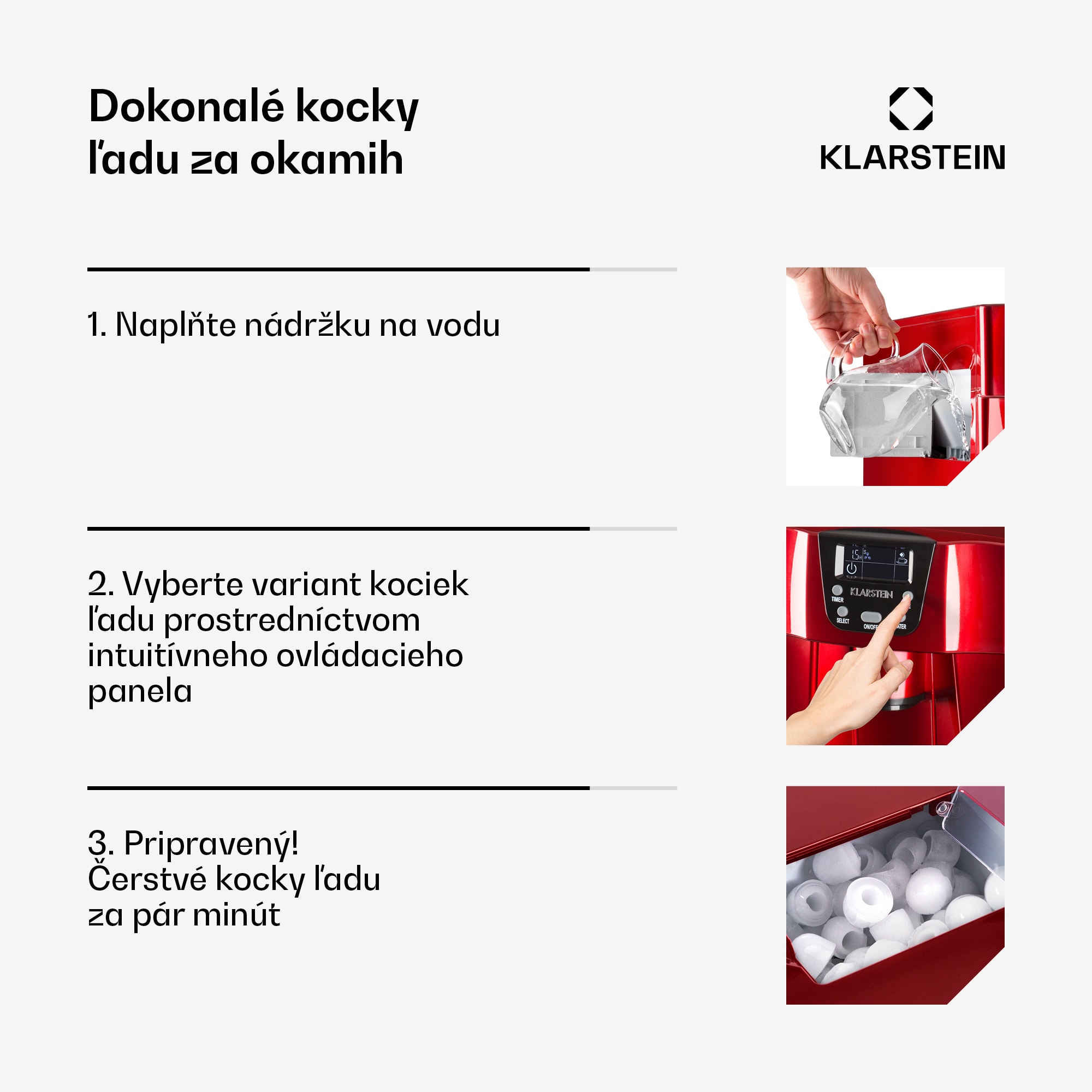 Klarstein Ice Volcano 2 G, výrobník ľadu, 12 kg/24 h, zariadenie na výrobu ľadu, LED, červený – Obrázok 4