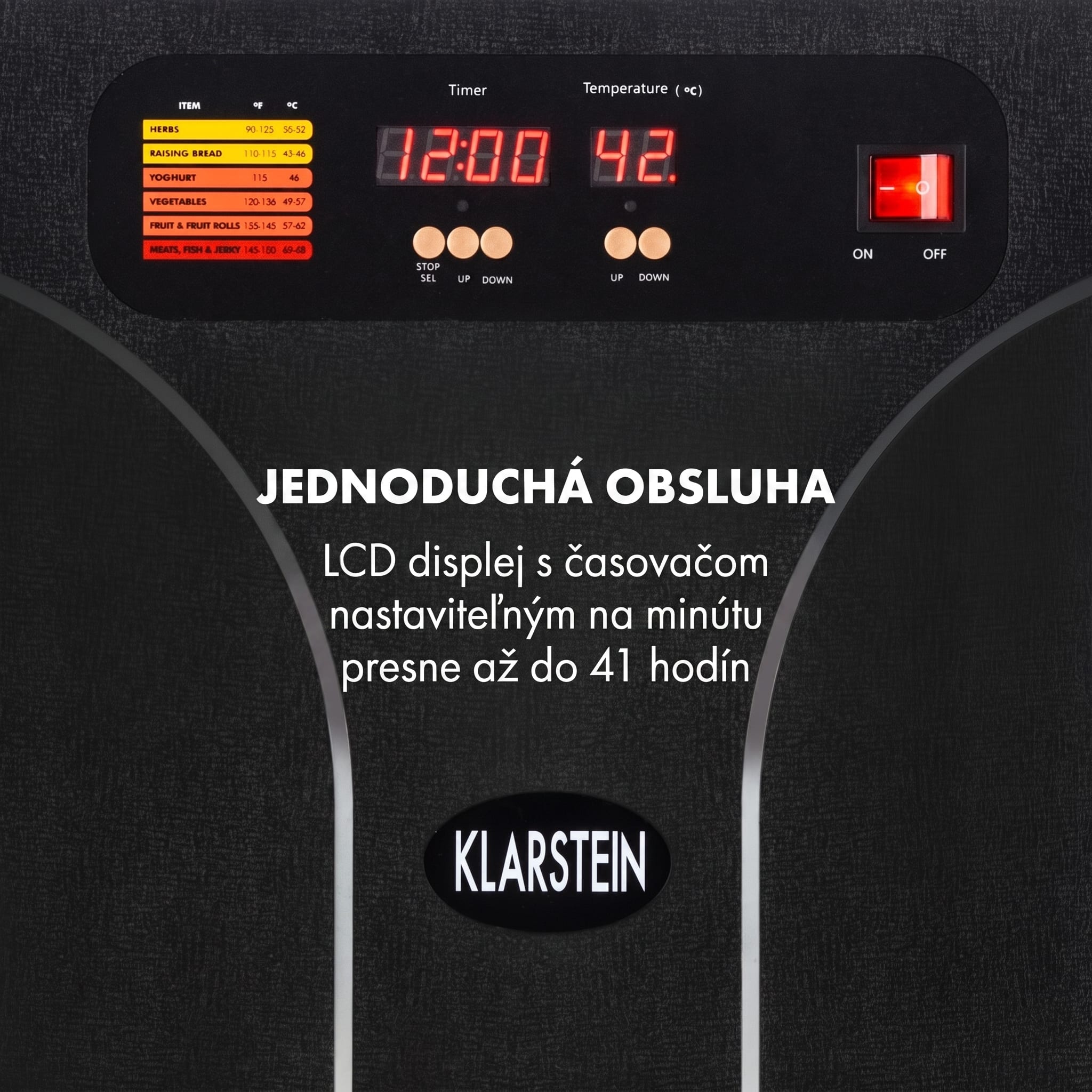 Klarstein Fruit Jerky 14, sušička ovocia, 1000 W, 30-70 °C, 14 poschodí, LCD displej – Obrázok 2