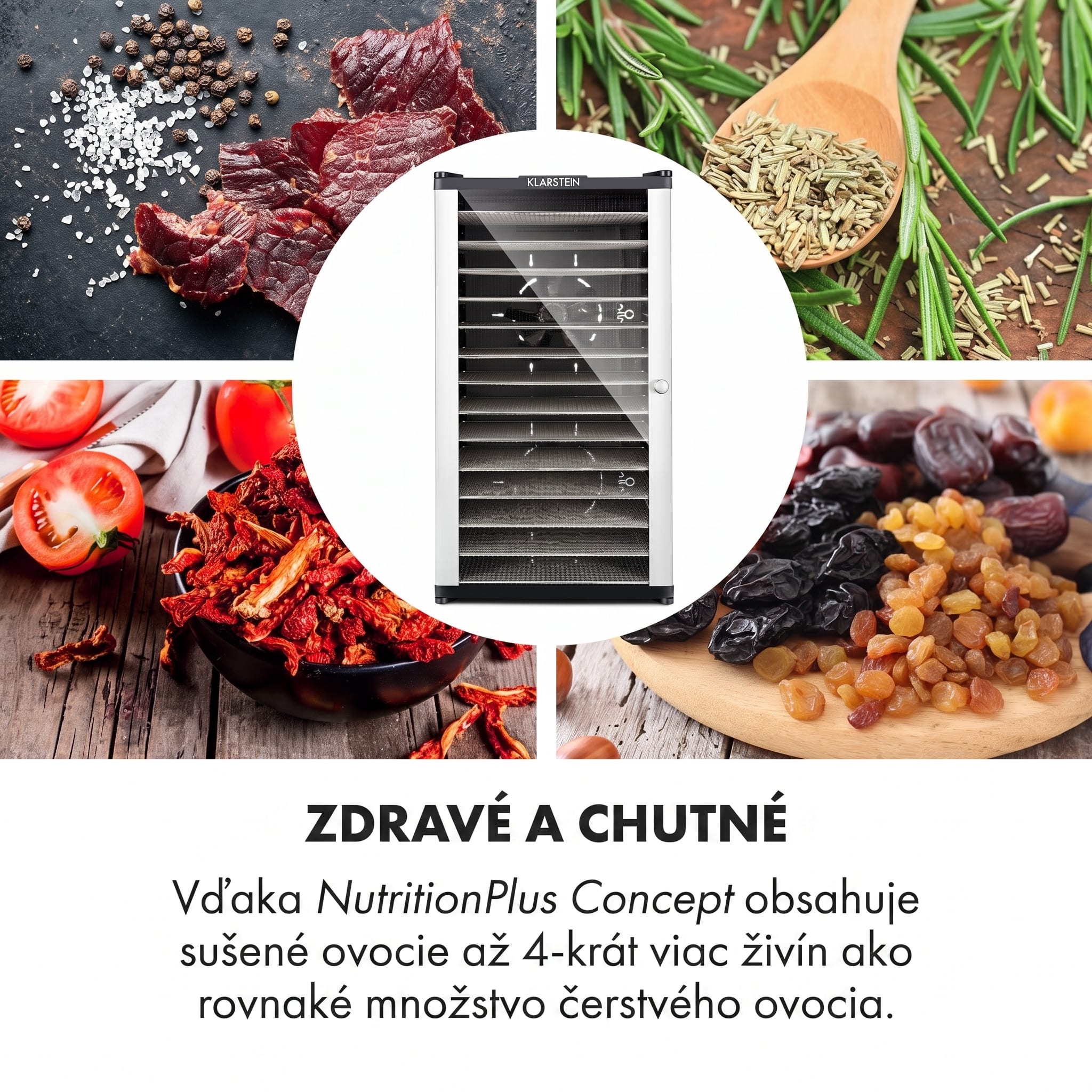Klarstein Fruit Jerky 14, sušička ovocia, 1000 W, 30-70 °C, 14 poschodí, LCD displej – Obrázok 4