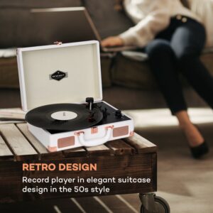 Nostalgy by auna Peggy Sue retro gramofón platne USB AUX biela/ružovo-zlatá
