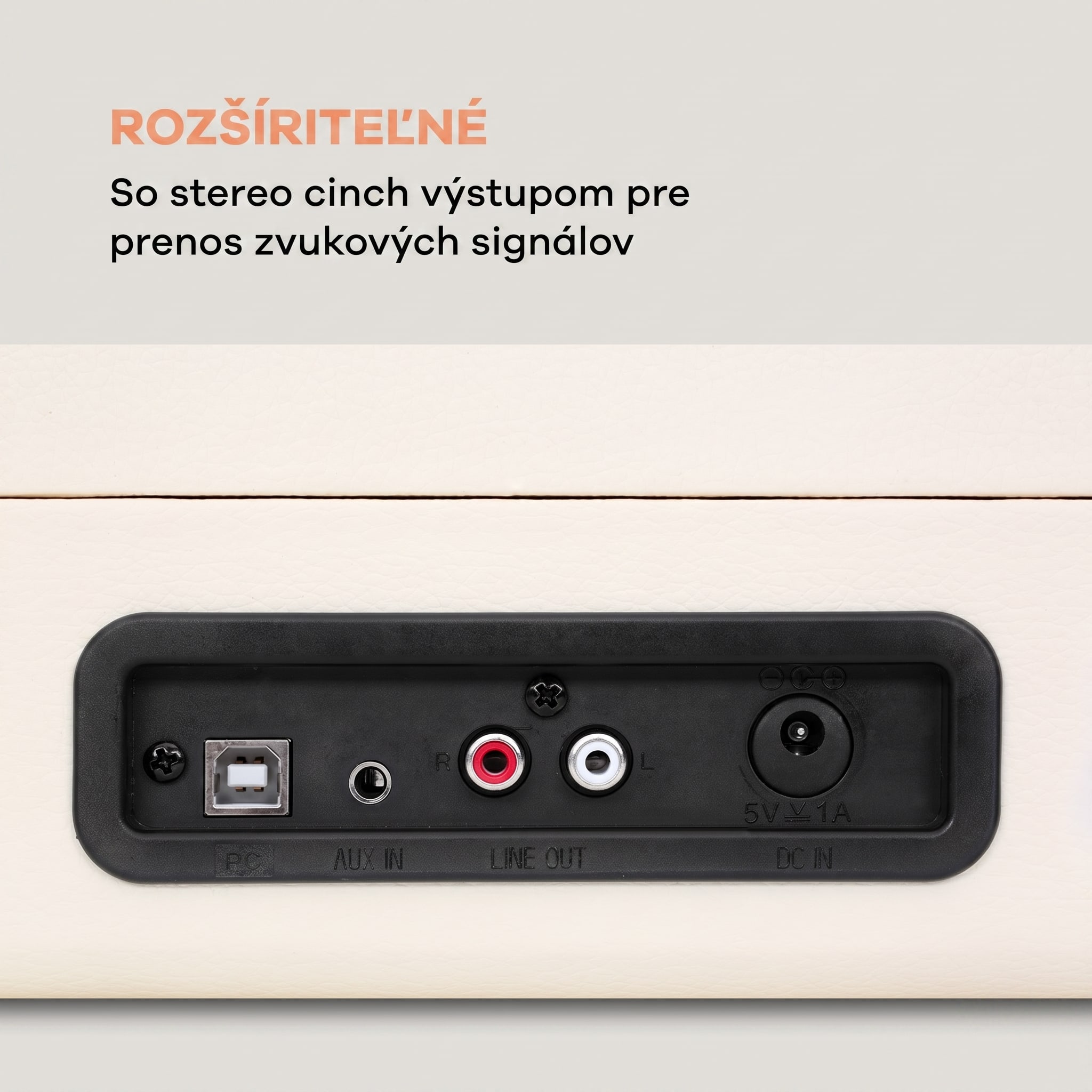 Auna Nostalgy by Peggy Sue retro gramofón platne USB AUX krémová/vzhľad mosadze – Obrázok 2