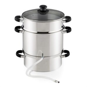 Klarstein Applebee elektrický parný odšťavovač 1500W Ø25cm 8 litrov nerezová oceľ