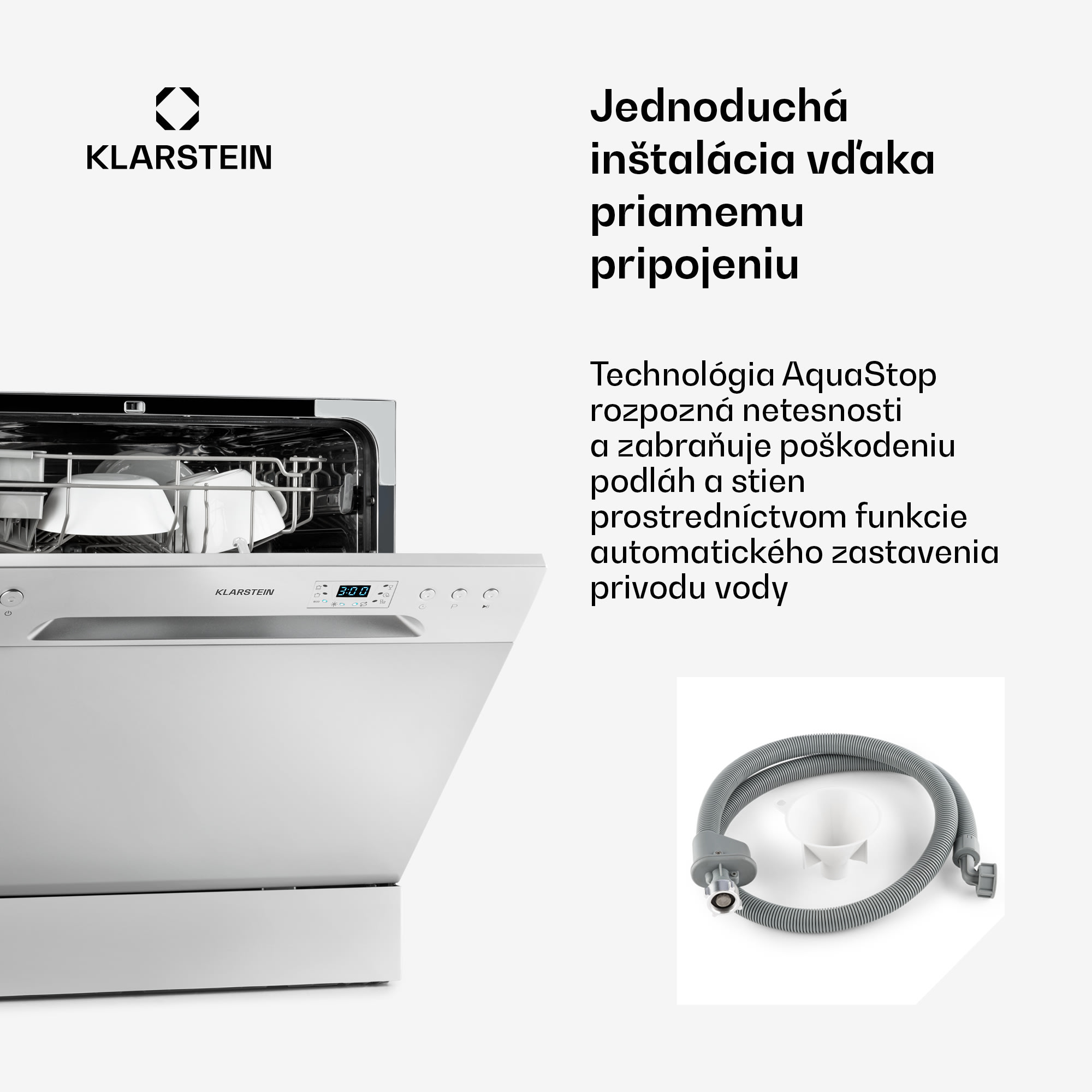 Klarstein Amazonia 8, umývačka riadu, 1620 W, na 8 súprav riadu, energet. trieda F, 49 dB – Obrázok 3