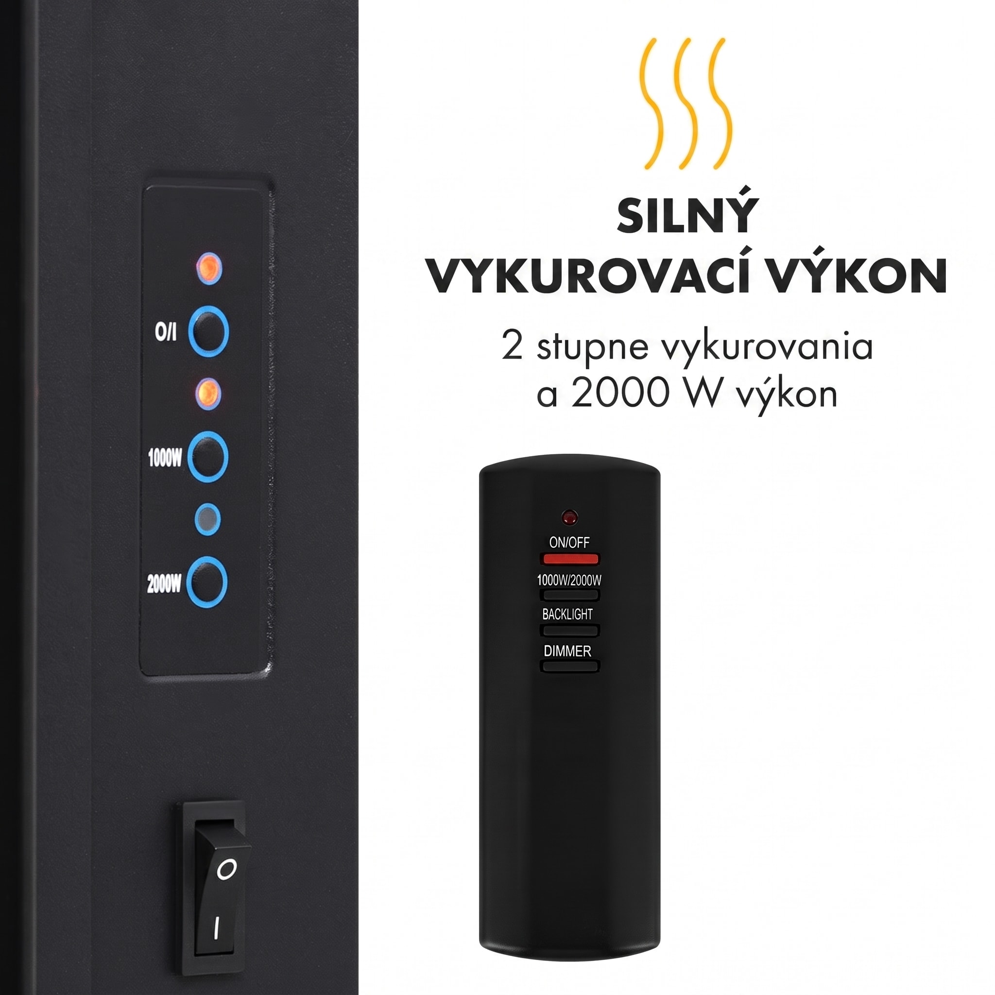 Klarstein Lausanne Vertical, elektrický krb, 2000 W, týždenný časovač, čierny – Obrázok 3