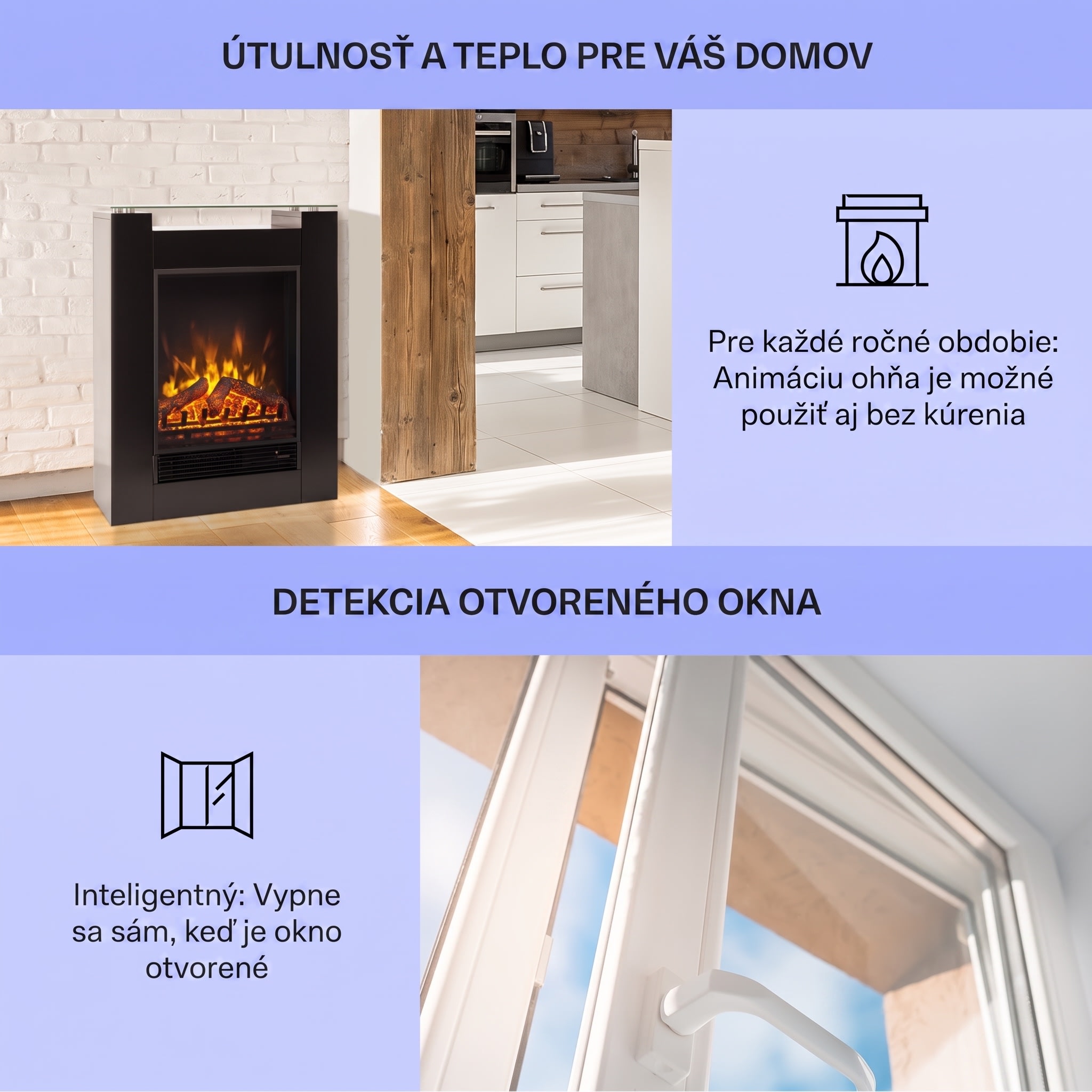 Klarstein Studio-5, elektrický krb, teplovzdušný ventilátor, 900/1800 W, diaľkové ovládanie, čierny – Obrázok 3