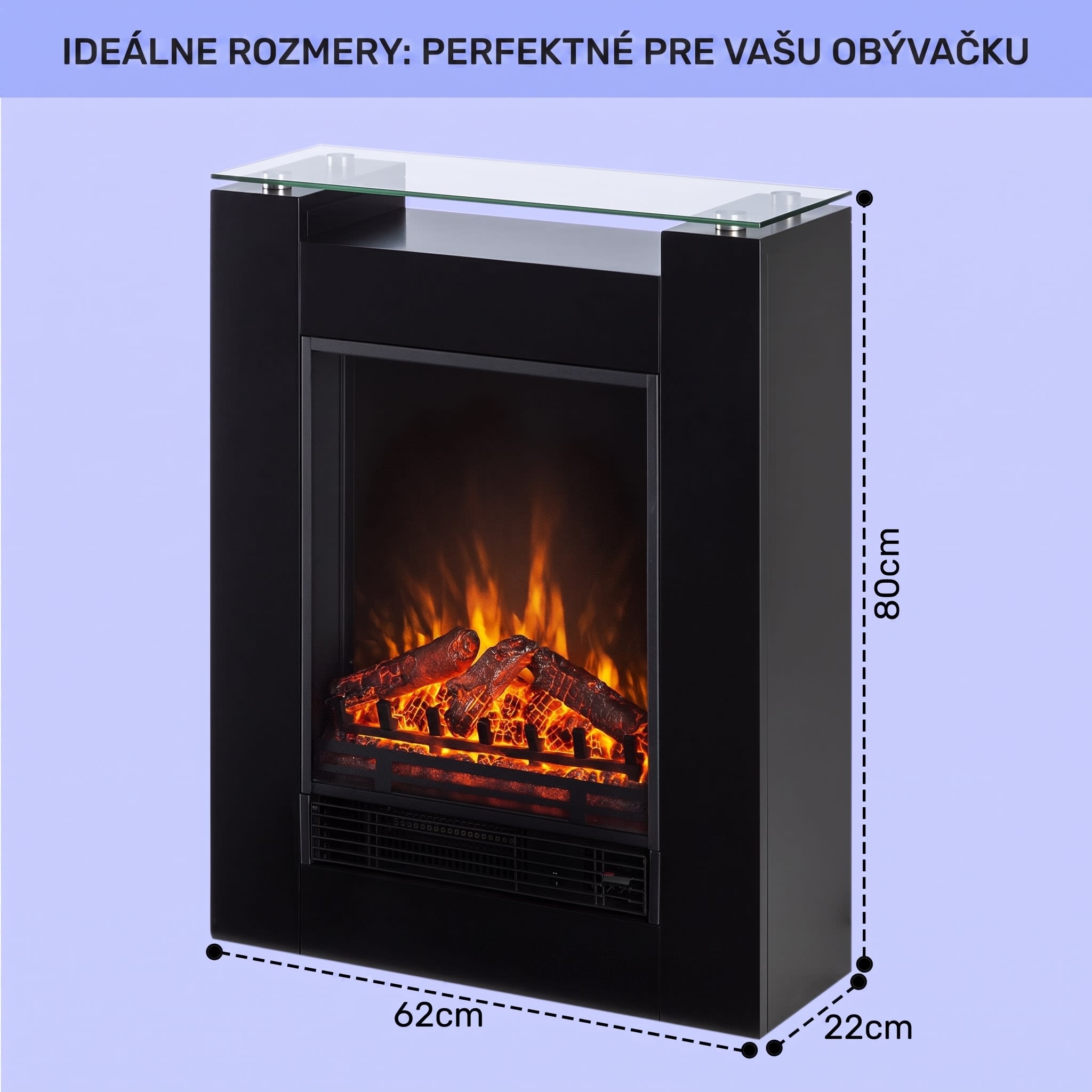 Klarstein Studio-5, elektrický krb, teplovzdušný ventilátor, 900/1800 W, diaľkové ovládanie, čierny – Obrázok 4