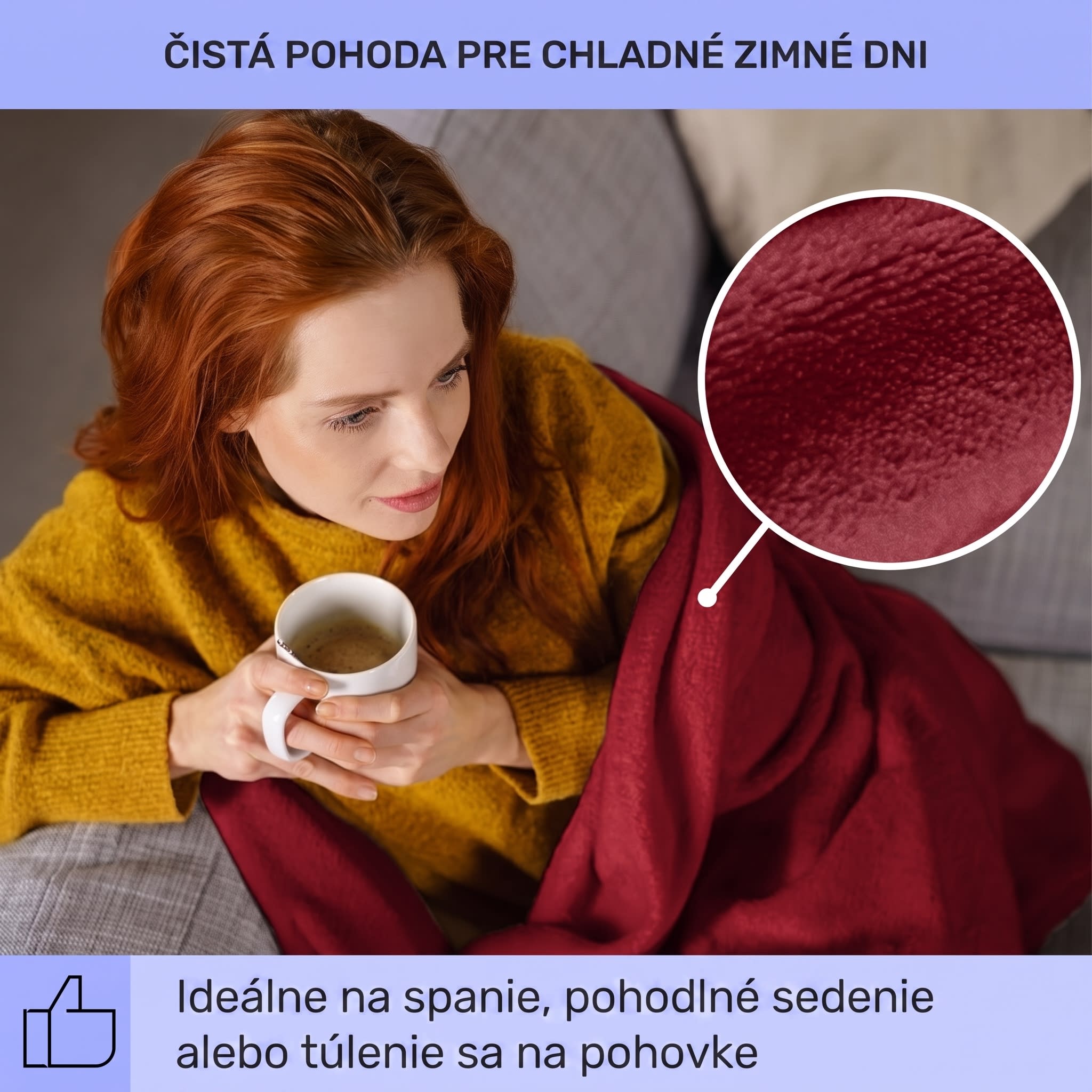 Klarstein Dr. Watson XL, vyhrievacia deka, 120 W, 180 x 130 cm, prateľná, mikroplyš, vínová – Obrázok 3