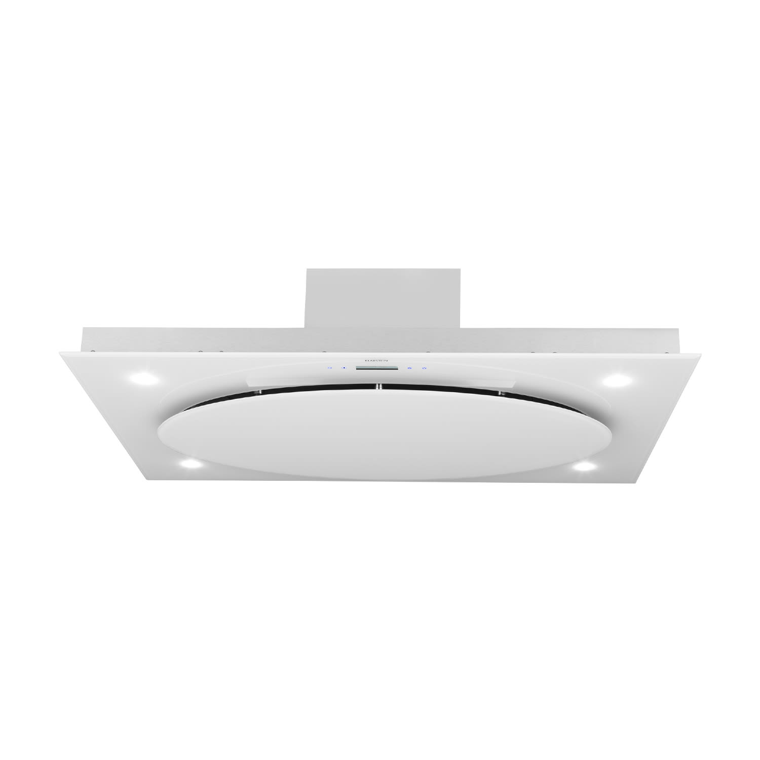 Klarstein Secret Service, digestor, 110 cm, stropný, 987 m³/h, sklo, LED, biely – Obrázok 2