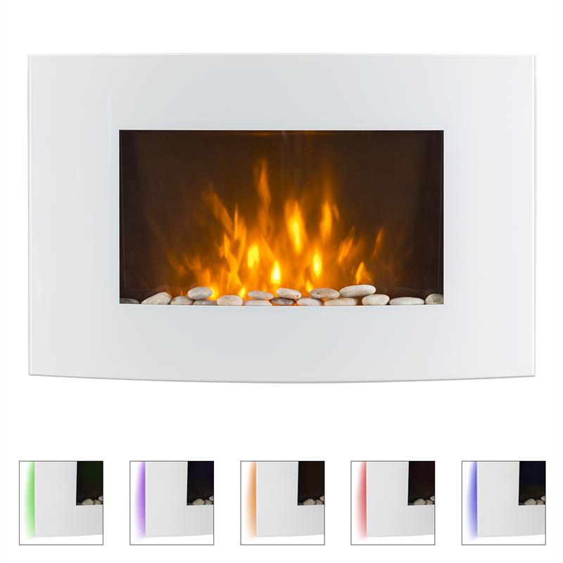Klarstein Lausanne, elektrický krb, 2000 W, LED plamene, diaľkové ovládanie, biely – Obrázok 2