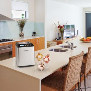 Klarstein Vanilly Sky Family, zmrzlinovač, výrobník zmrzliny a mrazeného jogurtu, 250 W, 2,5 l, strieborný