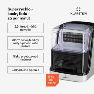 Klarstein Kristall ľadovač na ľadové kryštály 2 veľkosti 2,5l nádrž na vodu