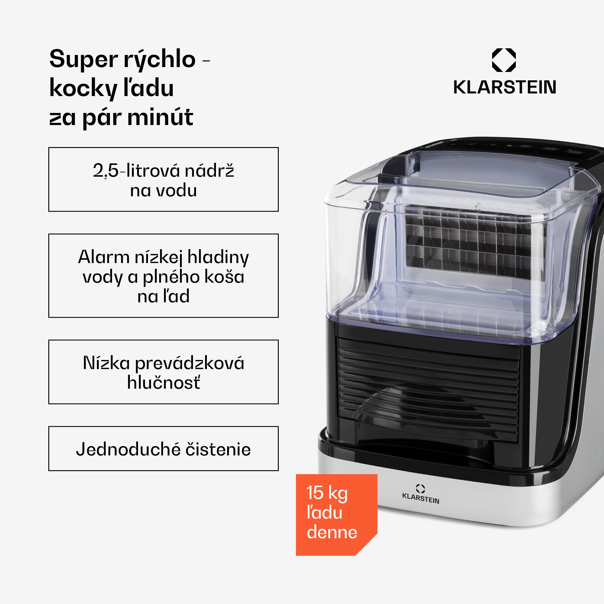 Klarstein Kristall ľadovač na ľadové kryštály 2 veľkosti 2,5l nádrž na vodu