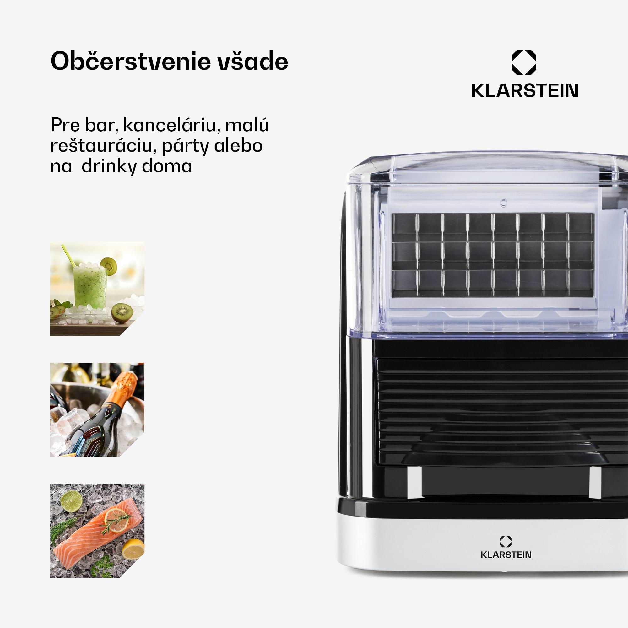 Klarstein Kristall ľadovač na ľadové kryštály 2 veľkosti 2,5l nádrž na vodu – Obrázok 3