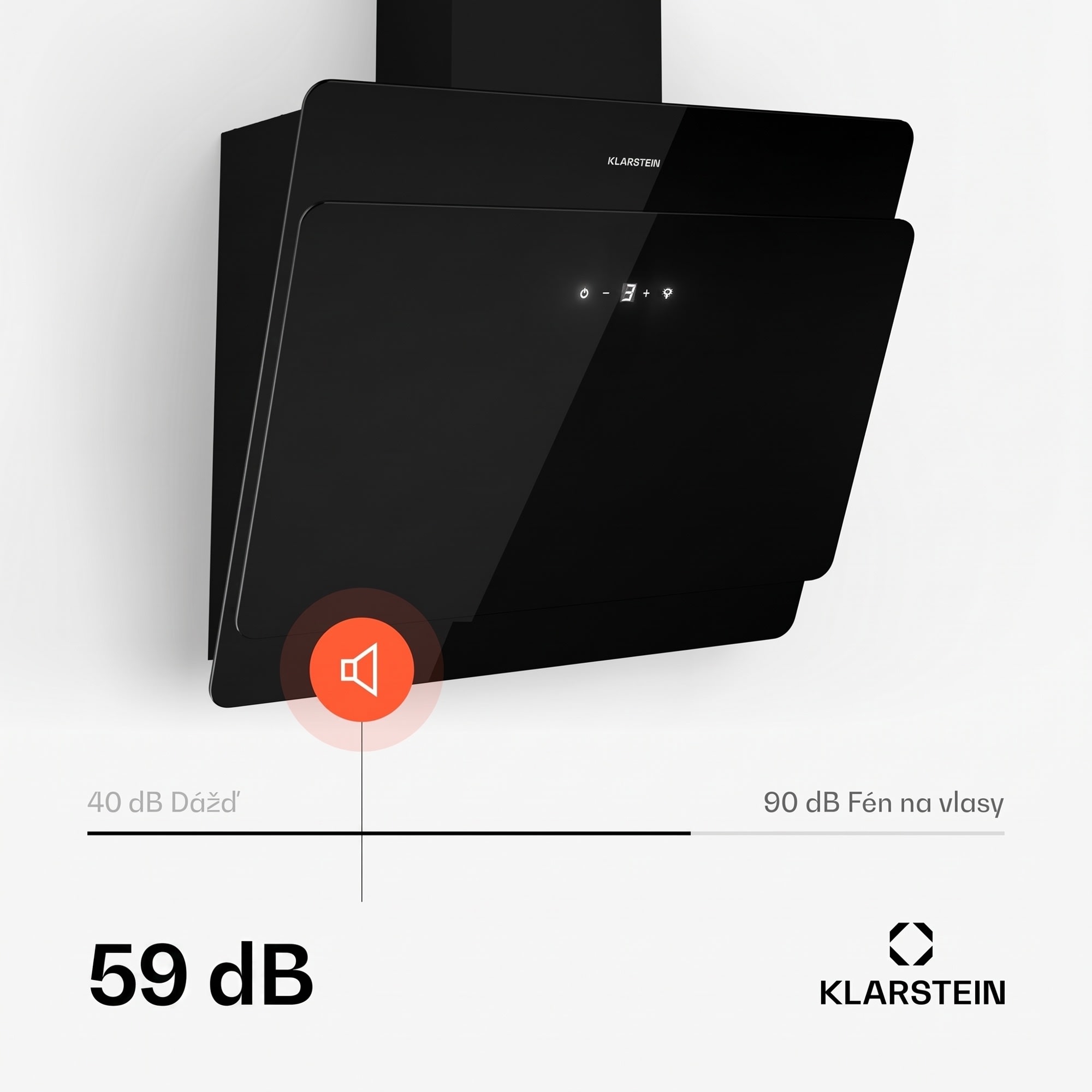 Klarstein Aurica 60, digestor, 60 cm, nástenný, 607 m³/h, LED, dotykové ovládanie, sklo, čierny – Obrázok 3