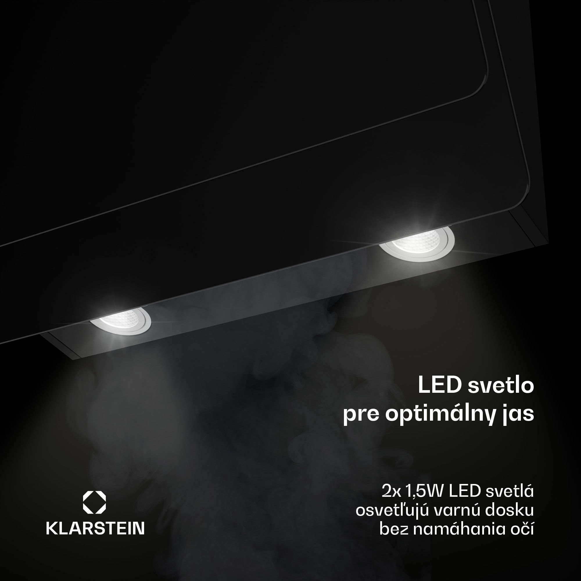 Klarstein Aurica 60, digestor, 60 cm, nástenný, 607 m³/h, LED, dotykové ovládanie, sklo, čierny – Obrázok 4