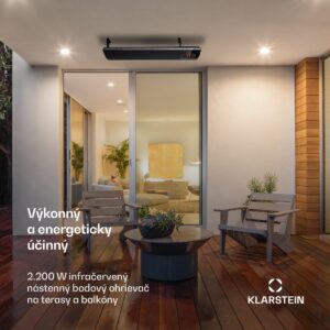 Blumfeldt CosmicBeam Ultra, infračervený ohrievač, 2200 W, diaľkový ovládač, čierny