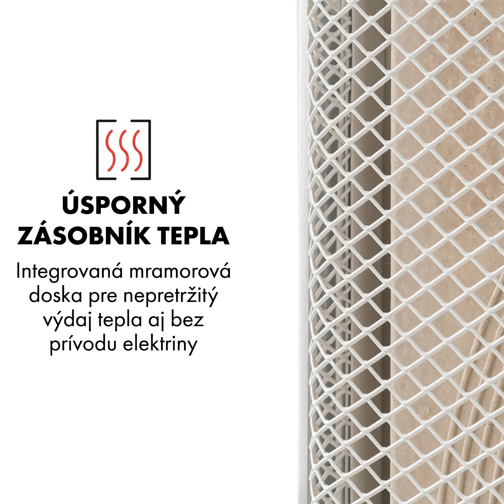 Klarstein HeatPal Marble, infračervený ohrievač, 1300 W, uloženie tepla, mramor, hliník – Obrázok 4