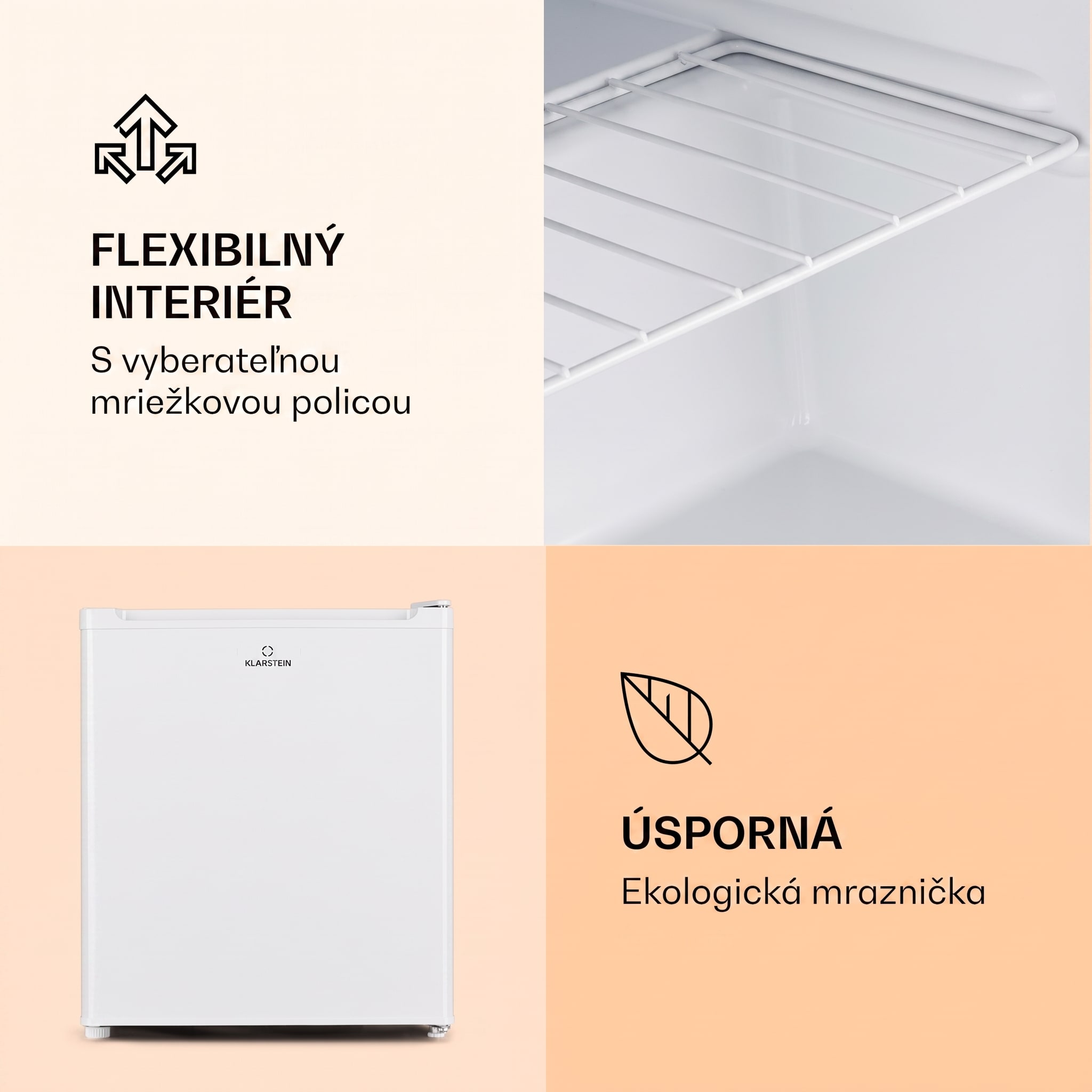 Klarstein Garfield Eco E, mraznička, 33 l, 4 hviezdičky, kompaktná, biela – Obrázok 4