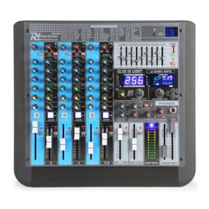 Power Dynamics PDM-S804, mixážny pult, 8-kanálový, DSP/MP3, USB port, bluetooth prijímač