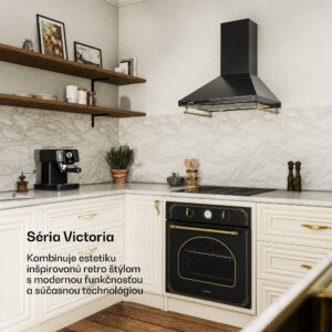 Klarstein Victoria, vstavaná rúra, retro vzhľad, 9 funkcií, 50 – 250 °C, čierna