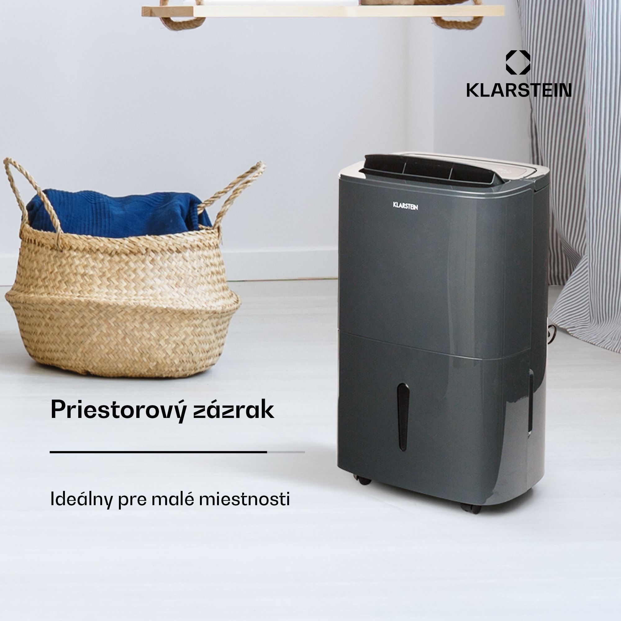 Klarstein DryFy20 Odvlhčovač vzduchu 420W 20l/d 230m³/h 35-50m² DrySelect 45dB Sivá – Obrázok 2